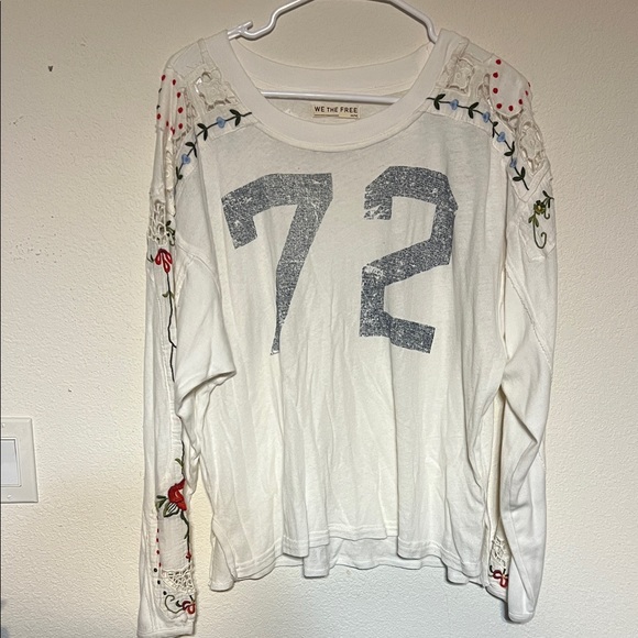 We The Free Cream Embroidered Long Sleeve Top - Picture 3 of 7